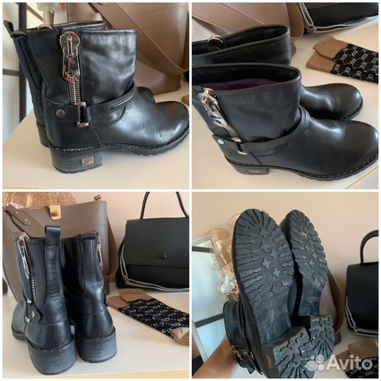 Ботинки байкерские,Сумка тоут,балетки Zara, 38-39р