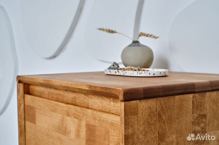 Тумба прикроватная деревянная Fusion ручки фрезы