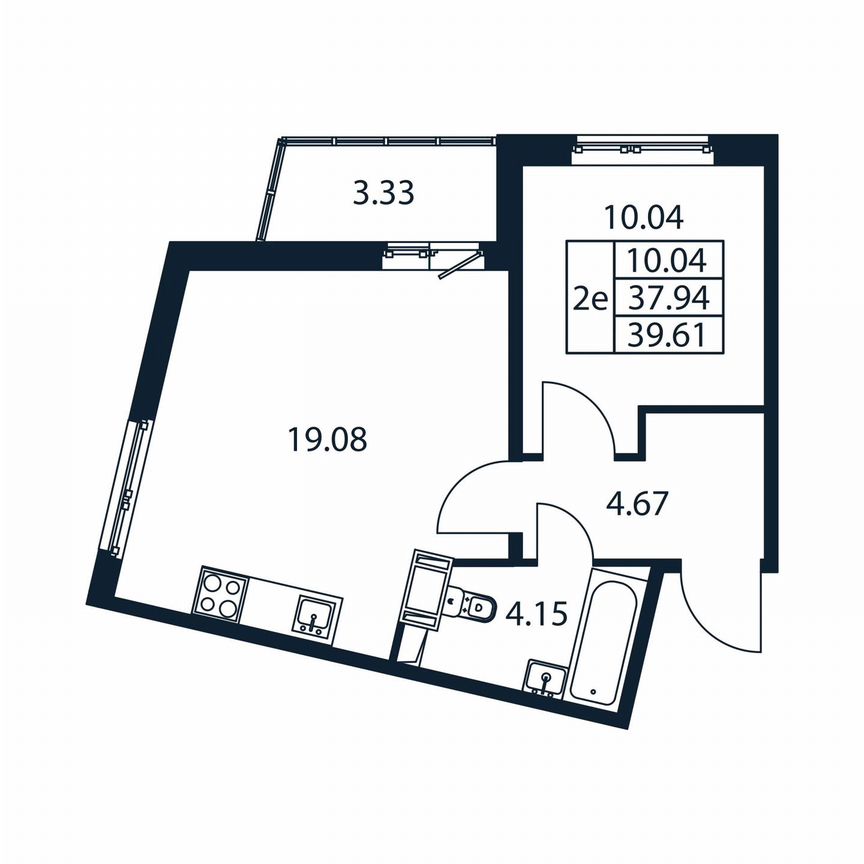 1-к. квартира, 41,3 м², 12/12 эт.