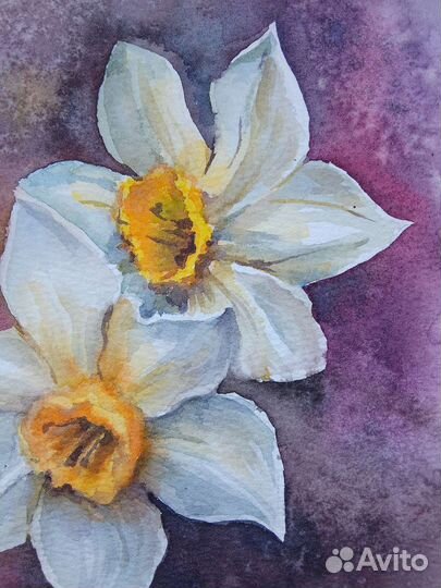 Картина акварель цветы