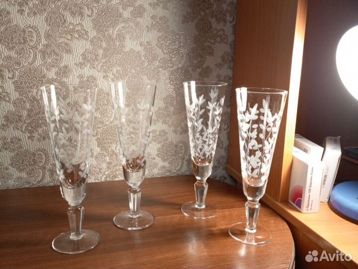 Хрустальные фужеры гусь хрустальный СССР