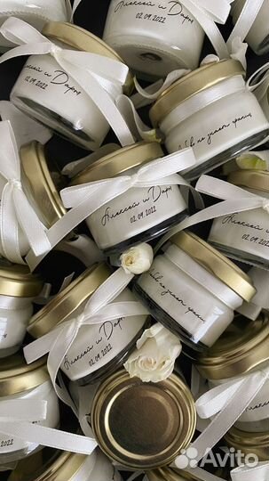 Мини свечи бонбоньерки, подарки гостям на свадьбу