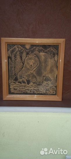Картина из шкуры Нерпы ручная работа