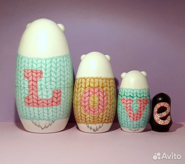 Матрёшка белые медведи Love Is 