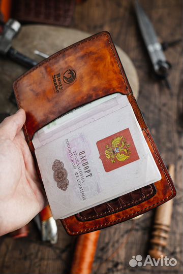 Обложка для паспорта из натуральной кожи
