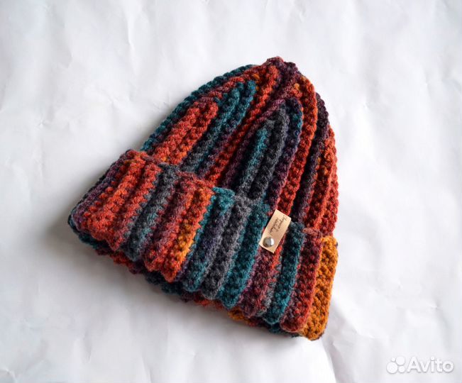 Шапка бини вязаная.Ручной работы