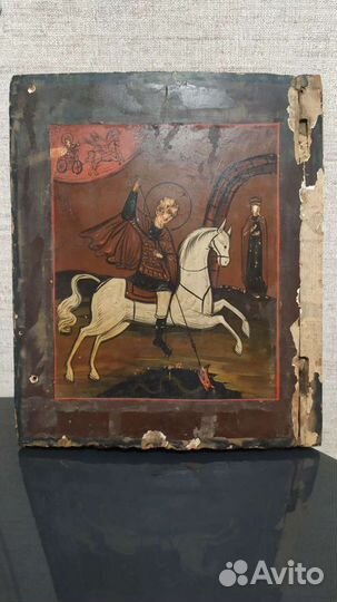 Икона Святой Георгий Победоносец 19 век