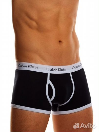 Трусы Calvin Klein черные с белой резинкой боксеры