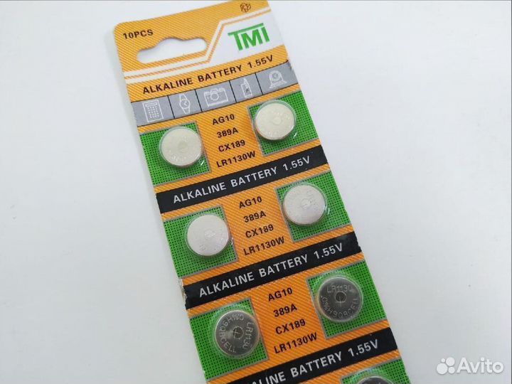 Батарейки литиевые аg10 11х3 мм