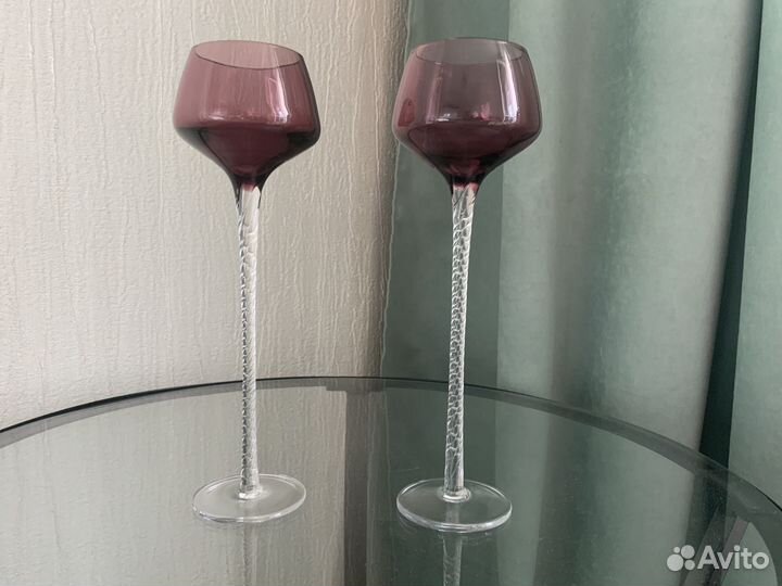 Подсвечники марганцевое и графитовое стекло