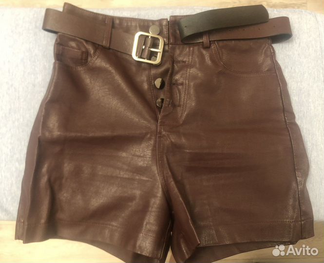Шорты из эко кожи