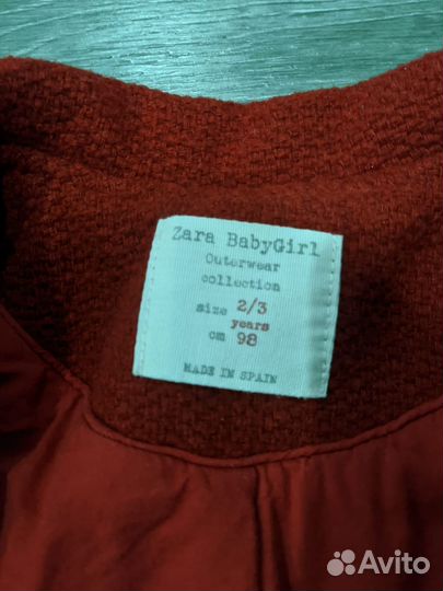 Пальто zara 98 размер