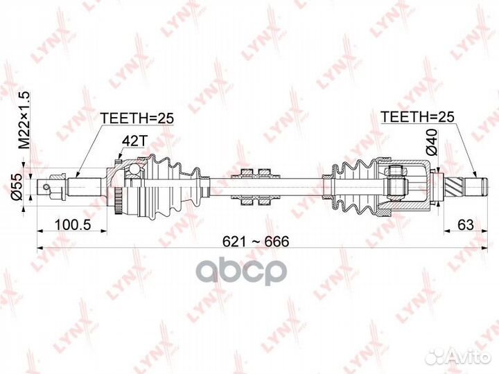 Привод в сборе левый CD-1089A lynxauto