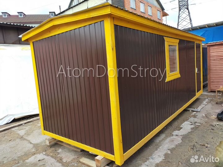 Вагончик бытовка строительная с установкой