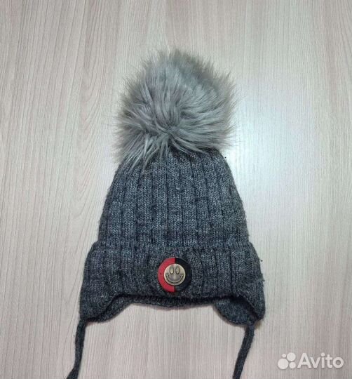 Шапка тёплая на мальчика 0-3mes