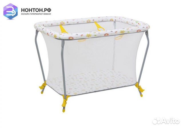 Манеж Фея Классика принт Лесные друзья / желтый