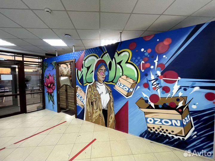 Граффити оформление рисунки роспись стен, окон