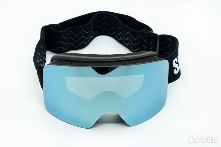 Маска snowy rookie black grey len light blue S3+S0