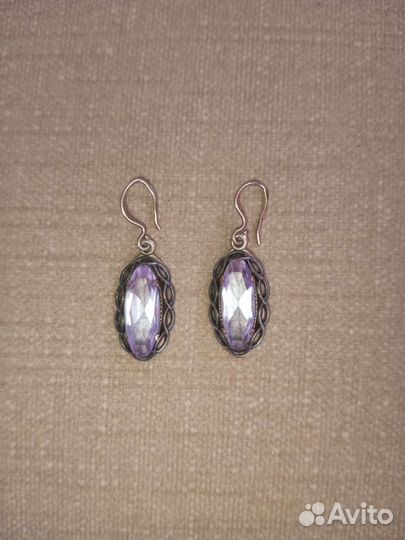 Серебряные серьги СССР 875 пробы