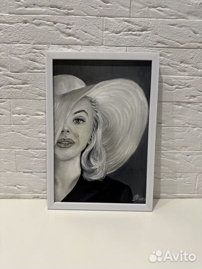 Мэрилин Монро картина маслом на оргалите 20/30