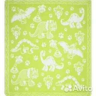 Одеяло байковое для малышей с Динозаврами 118*100