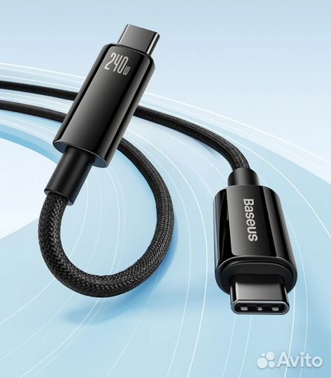 Новый кабель Baseus с type-c на type-c 240 Вт 3 м