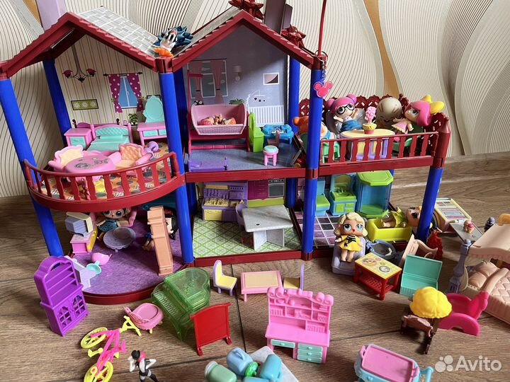 Кукольный домик для барби с мебелью