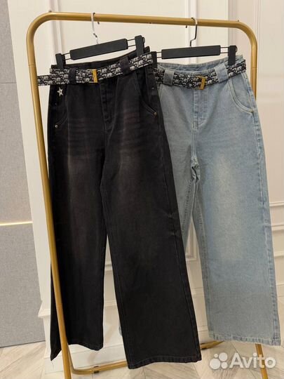 Джинсы с ремнем dior