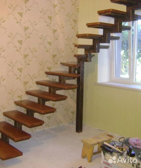 Сварной Каркас Лестницы под Обшивку на Дачу