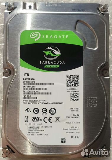 Жесткий диск Seagate BarraCuda 1 тб