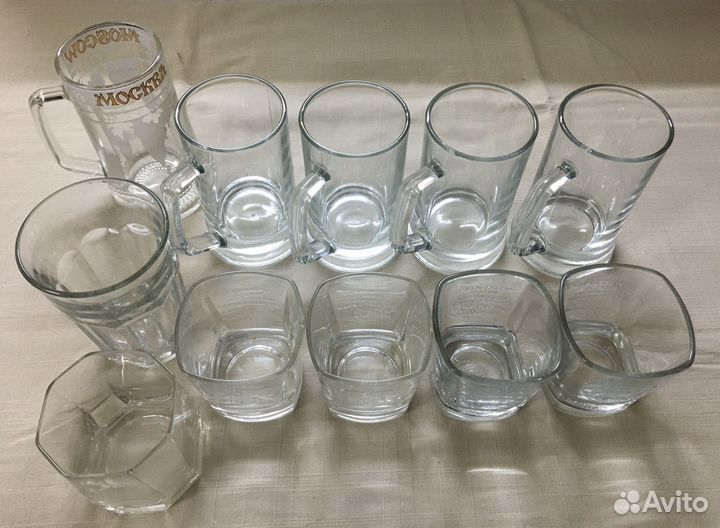 Рюмки, стаканы, пивные кружки