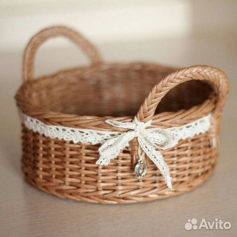 Плетёная корзина, поднос пасха