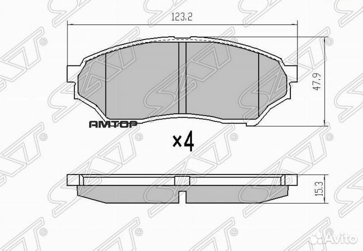 SAT ST-MR449854 Колодки тормозные перед mitsubishi