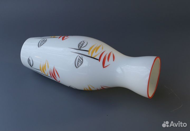 Ваза Молочное стекло Летние цветы СССР