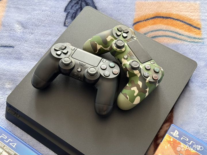 Sony PS4 Slim 1TB + Игры + 2 джой-ка