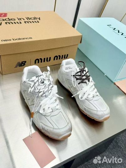 Кроссовки MIU MIU x NB 530 кожаные “потёртые”