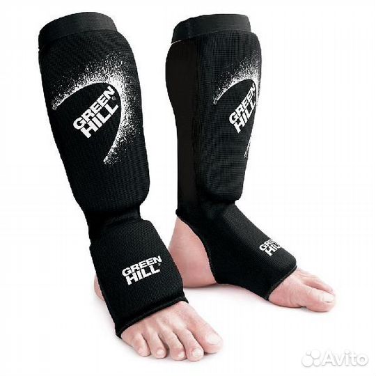 Защита голень-стопа Эластик черная