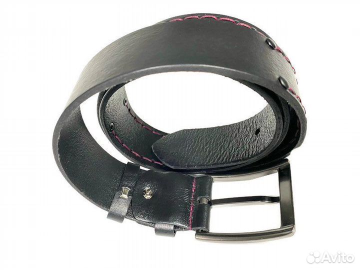 Ремень кожаный “Bear” 2234 с прошивкой нитками
