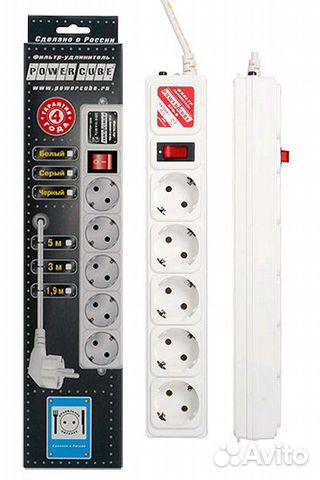 Сетевой фильтр Power Cube B 3.0м. 5 #19161