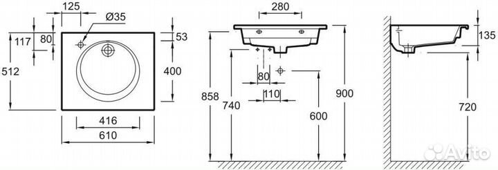 Тумба с раковиной Jacob Delafon Odeon Rive Gauche