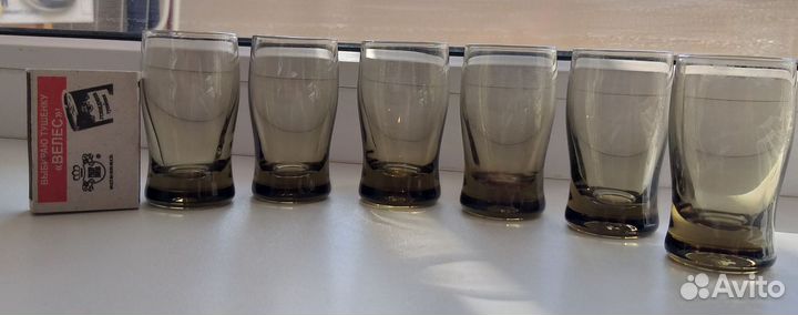 Рюмка (стопка) цветное стекло 6 шт СССР
