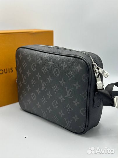 Сумка louis vuitton натуральная кожа через плечо