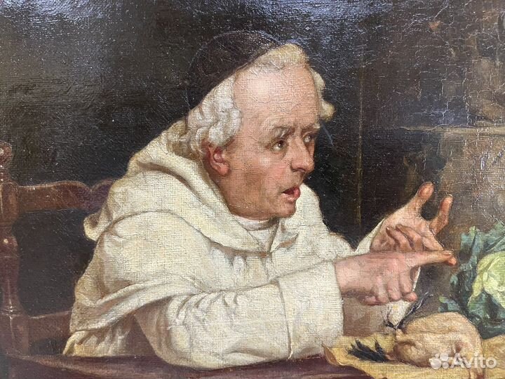 Антикварная картина масло, холст 