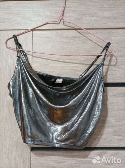 Топ блестящий h&m