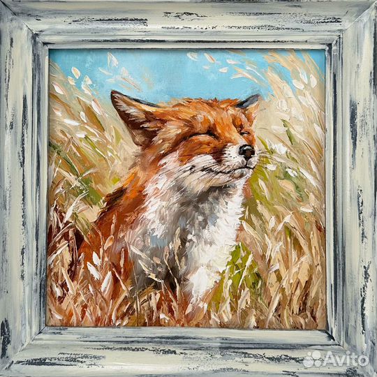 Картина маслом Лисичка Картина в рамке