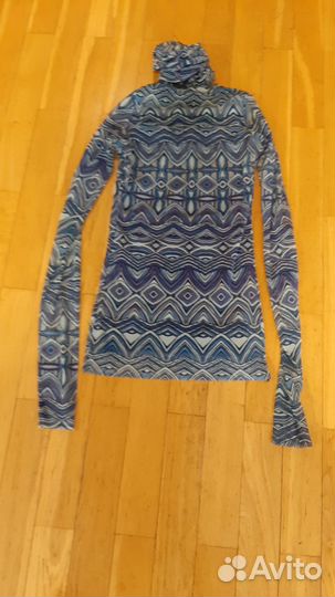 Водолазка нарядная синяя