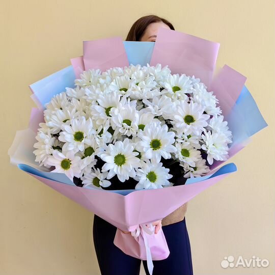 Букет-гигант из хризантем ромашек с доставкой