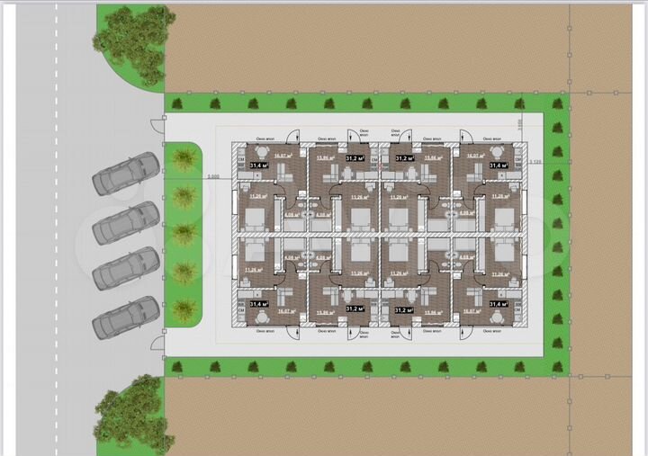 1-к. квартира, 31,4 м², 1/1 эт.
