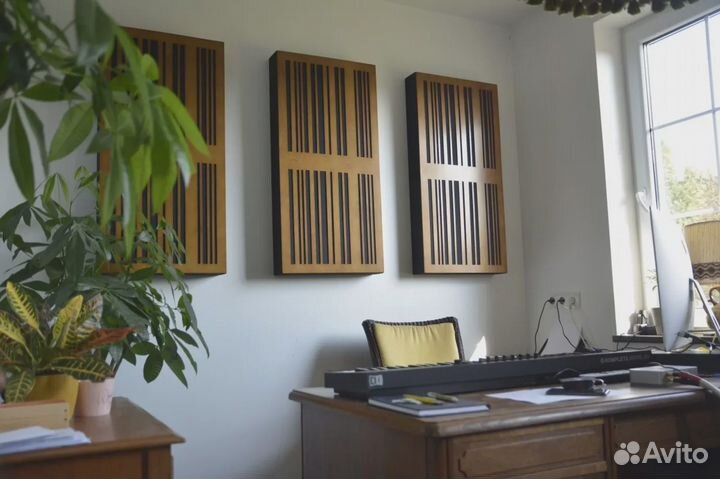 Акустические панели ткань дерево штрихкод