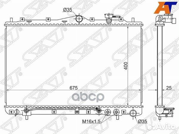Радиатор Hyundai Sonata 88-98 hy0005 Sat